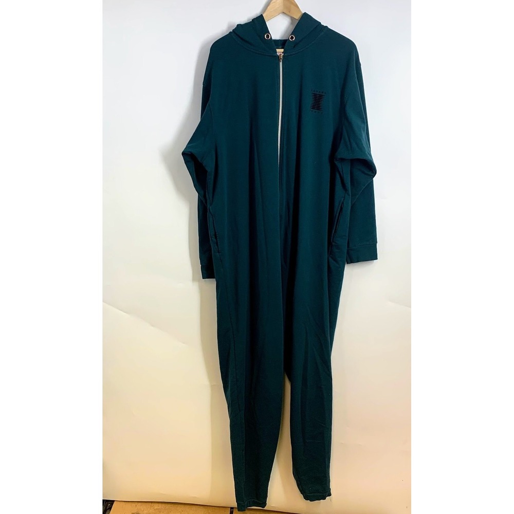 Savage X Fenty Womens Hooded Zip Front Onesie Jumpsuit Teal Green Large